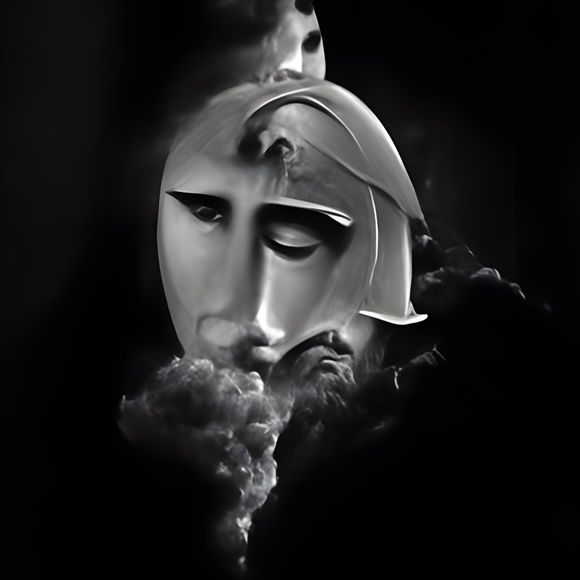 Substantial Sterling, Amethyst & Amazonite Pendant & my AI ART WORK based on it. - Picture 5 of 7